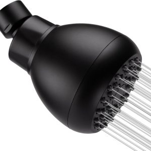 High Pressure Shower Heads, Showerheads 3 Inches with 360 Rotation and Silicone Nozzles for Strong Spray Relaxing and Comfortable Shower, Matte Black