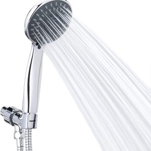 High Pressure Handheld Shower Head  5-Settings Powerful Water Spray Shower Head against Low Pressure Water Flow with Stainless Hose and Adjustable Mount