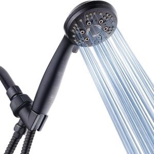 High Pressure 6-Setting  Face Handheld Shower with Hose for Ultimate Shower Experience! Officially Tested to Meet Strict US Quality & Performance Standards!